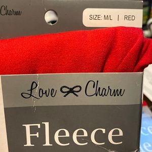 RED FLEECE LINED SEAMLESS LEGGINGS
